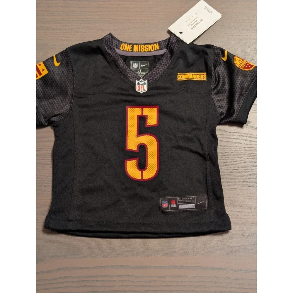 NEW Nike Washington Commanders Jayden Daniels #5 Black Alternate Jersey 2T